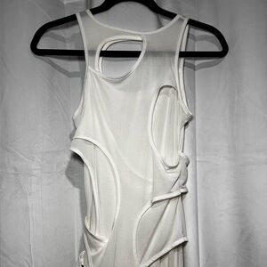 White Sleeveless Cut-Out Maxi Dress